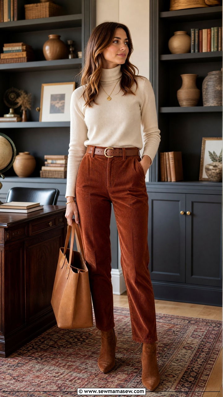 Turtleneck corduroy pants outfit - 25 Business casual outfits with turtleneck