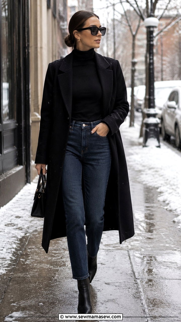 Turtleneck mom jeans with heels - 30 Mom jeans outfit ideas with heels