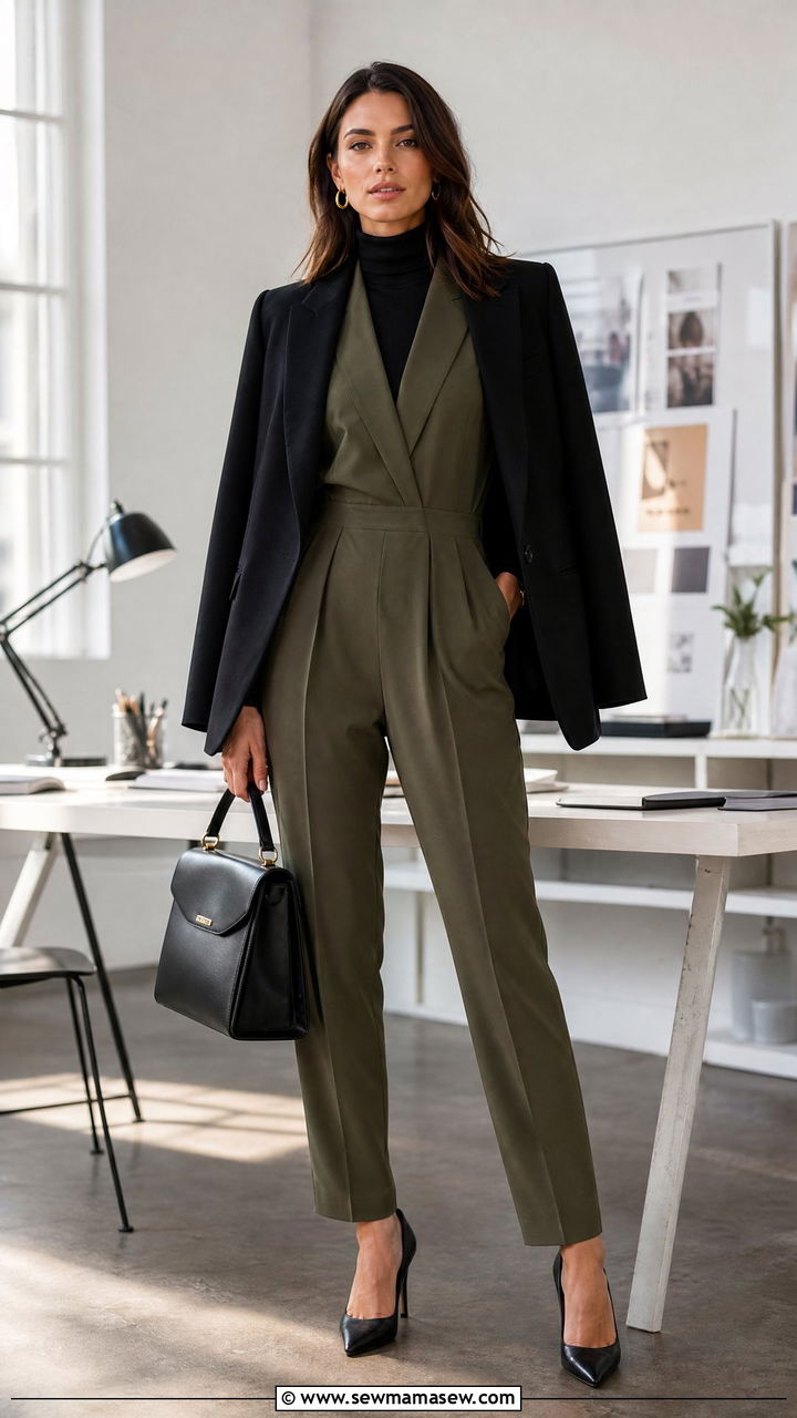 Turtleneck under jumpsuit blazer - 25 Business casual outfits with turtleneck