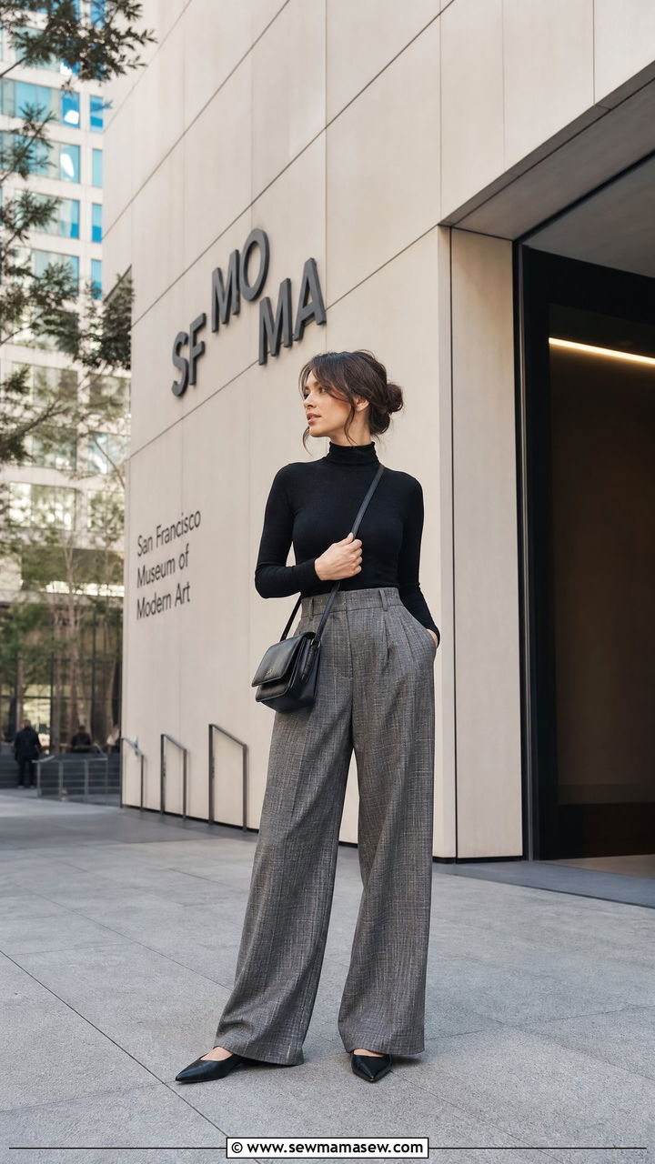 Turtleneck with Plaid Trousers - 40 What to wear in San Francisco