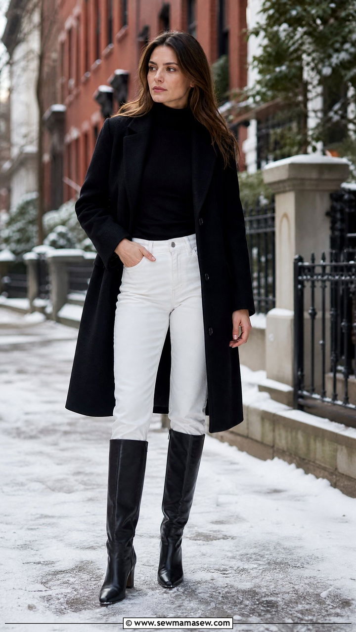 Turtleneck with Straight Leg Jeans Outfit - 25 chic straight leg jeans outfit ideas