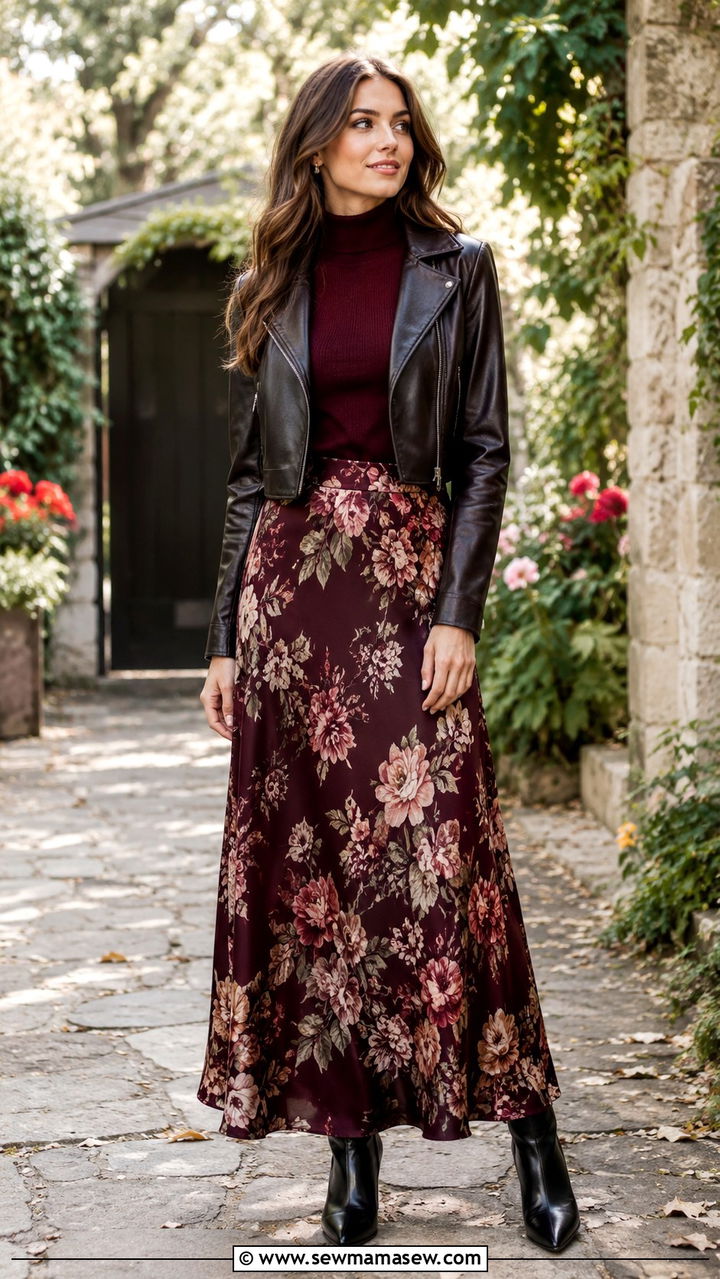 Turtleneck with a maxi skirt and ankle boots - 30 How to style a turtleneck