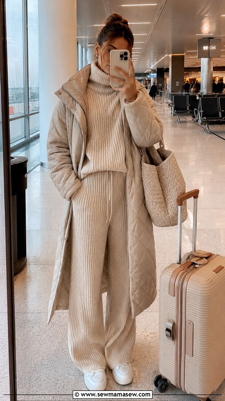 Turtleneck with joggers and white leather sneakers - 30 Ways to wear a turtleneck