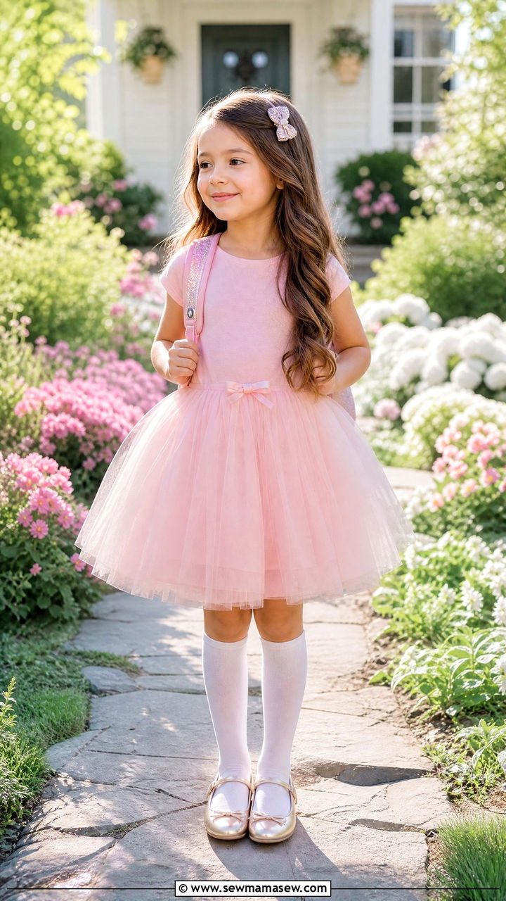 Tutu Dress with Knee High Socks - 25 First day of kindergarten outfit ideas