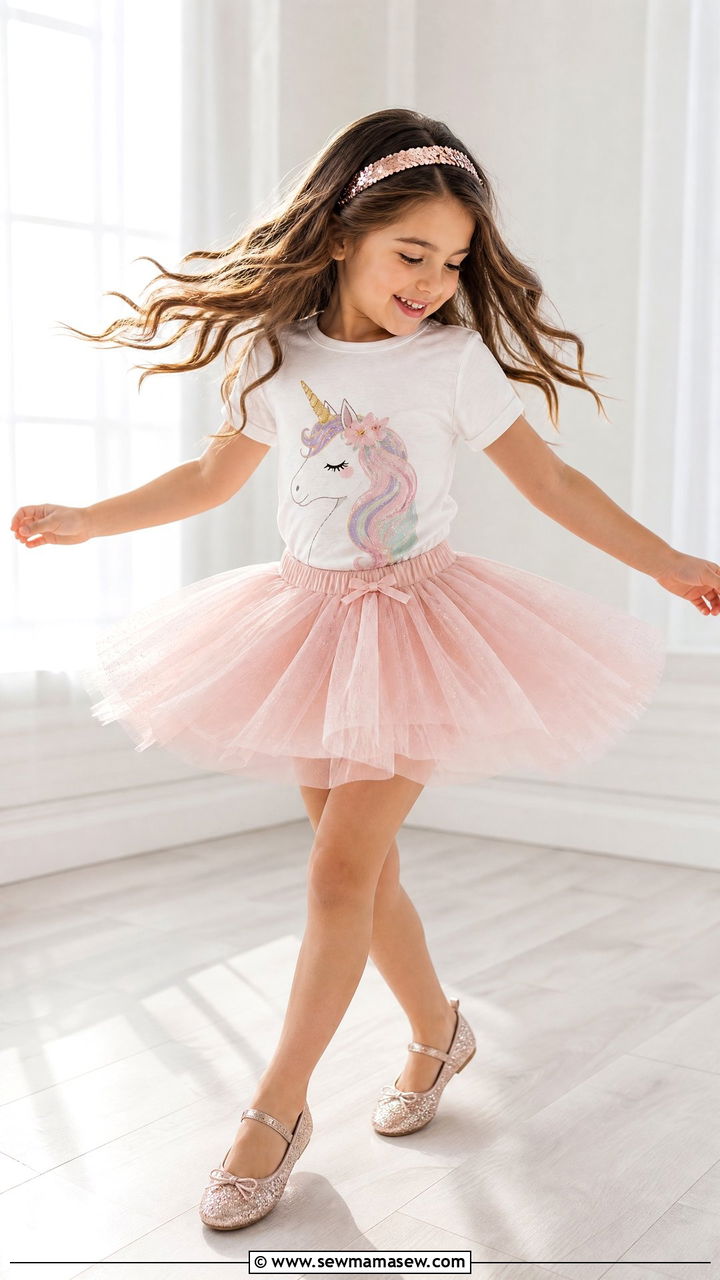 Tutu Skirt with Graphic Tee - 30 Summer outfits for little girls