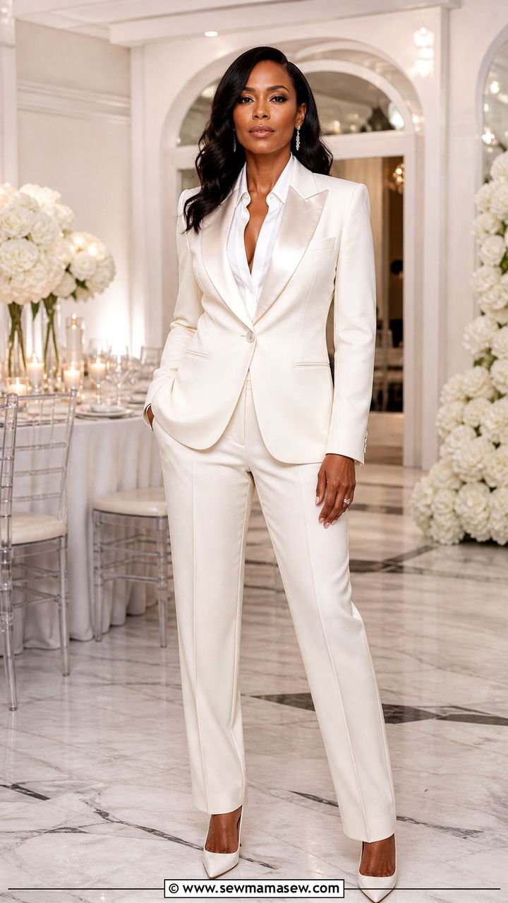 Tuxedo Inspired Suit For 40th Birthday - 40 Birthday outfits for women