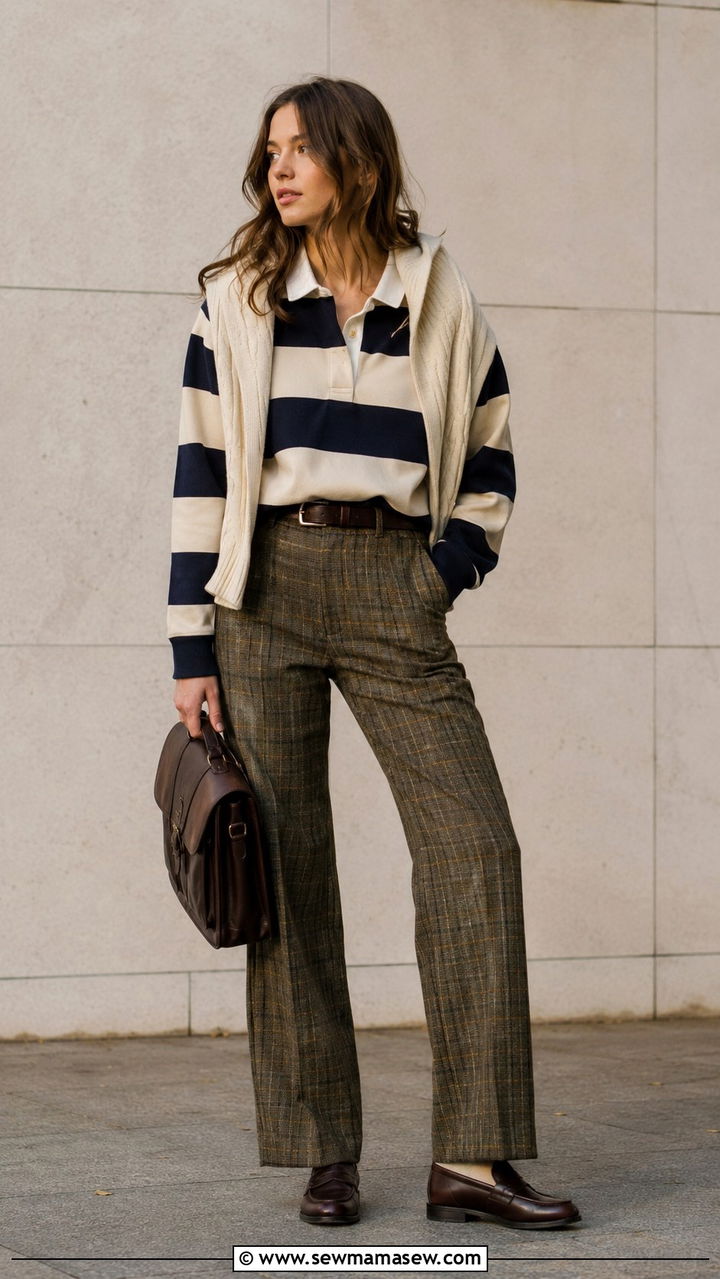 Tweed Coat With Mini Skirt Black Tights and Heeled Loafers - 20 Poetcore outfit ideas Dead Poets Society vibe