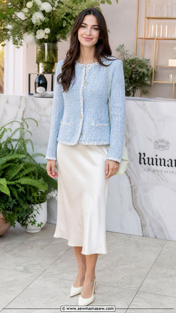 Tweed Jacket and Satin Skirt Spring 2026 - 40 spring outfits 2026