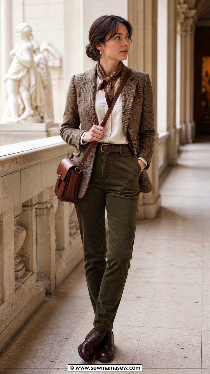 Tweed Jacket with Corduroy Trousers and Brogues Outfit - 40 What to wear in London