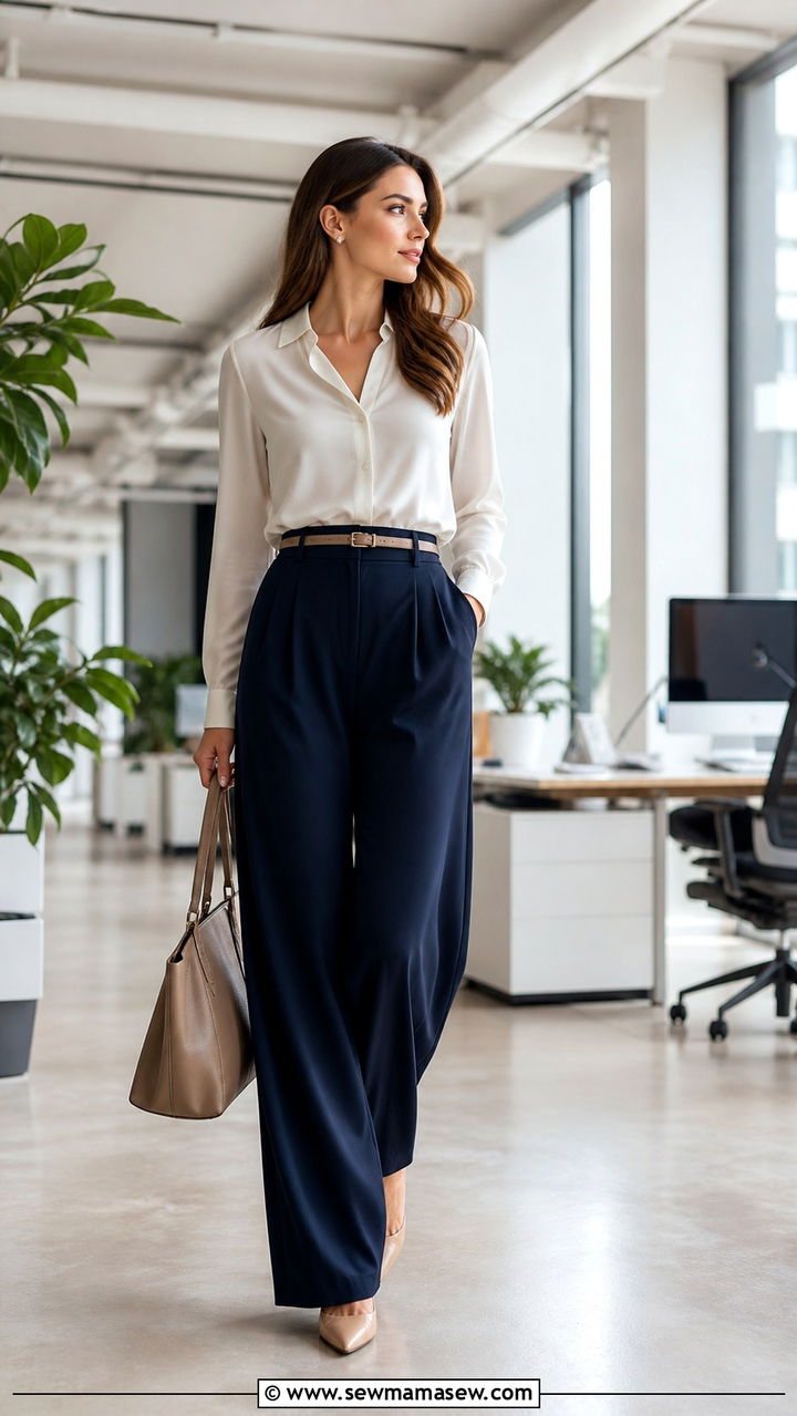 Tweed Jacket with Tailored Trousers Office Outfit - 40 office outfits for women