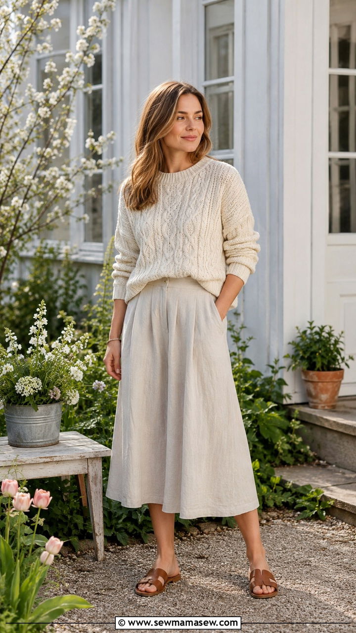Tweed blazer and mini skirt set with slingback heels - 30 spring scandinavian outfits