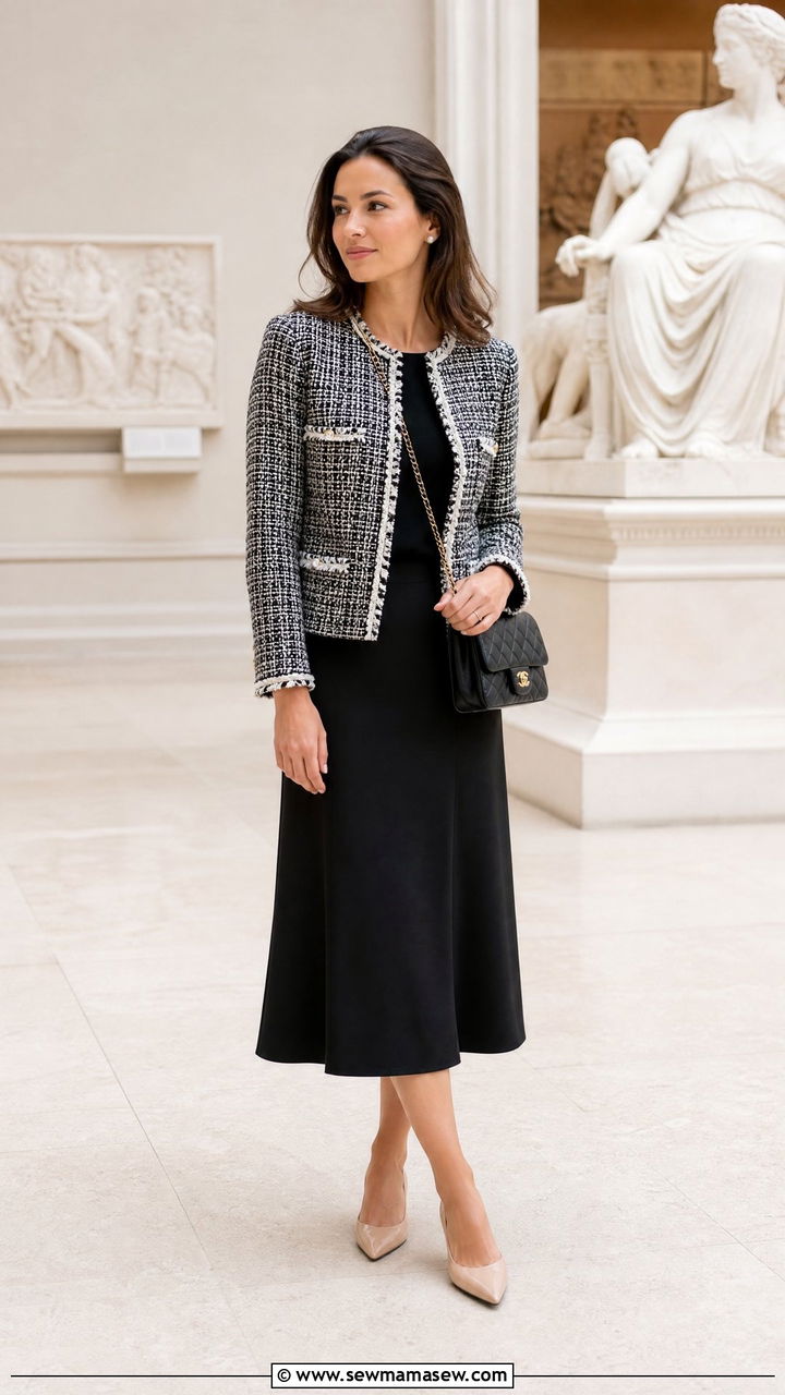Tweed jacket with midi skirt - 25 How to style a midi skirt over 40