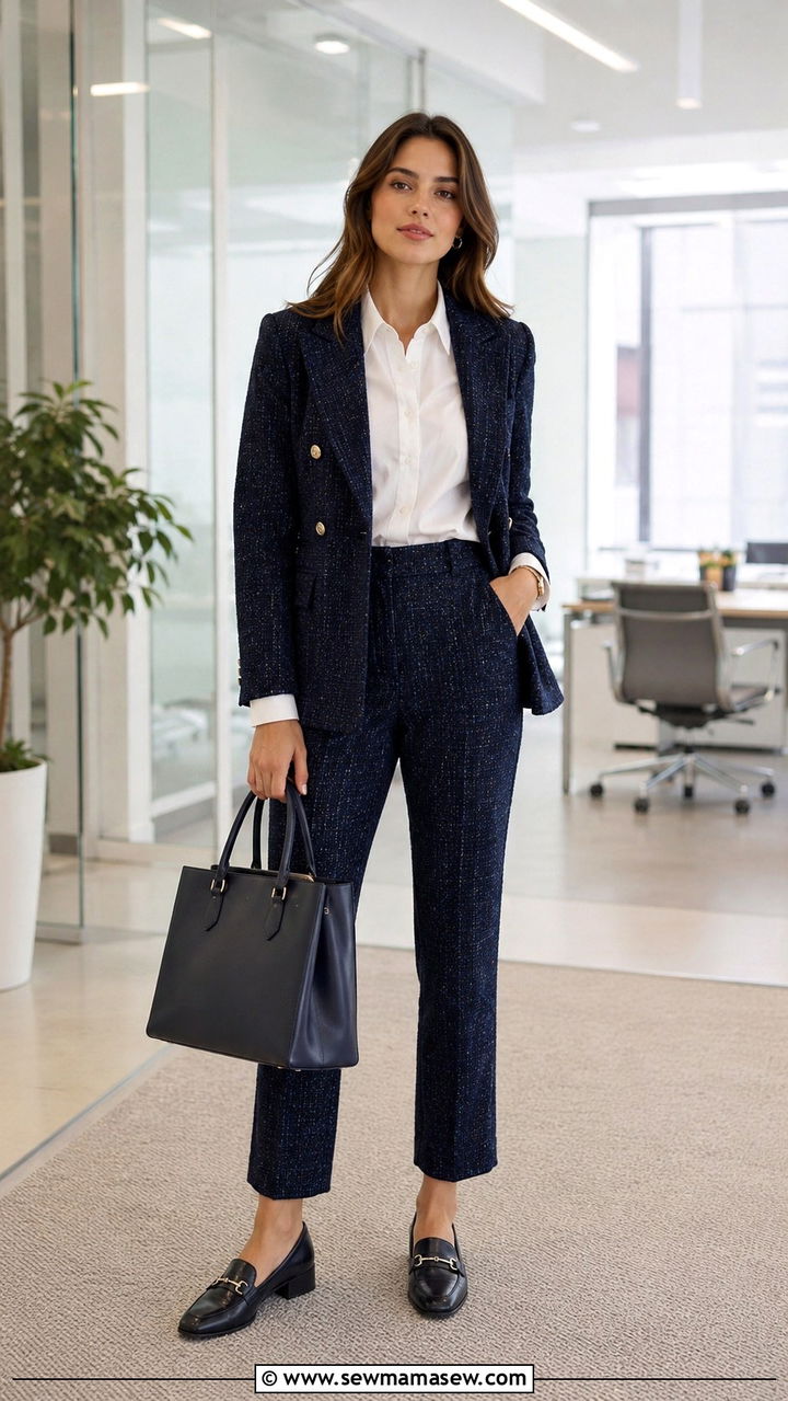 Tweed matching set for work outfit - 25 Tweed matching set outfit ideas