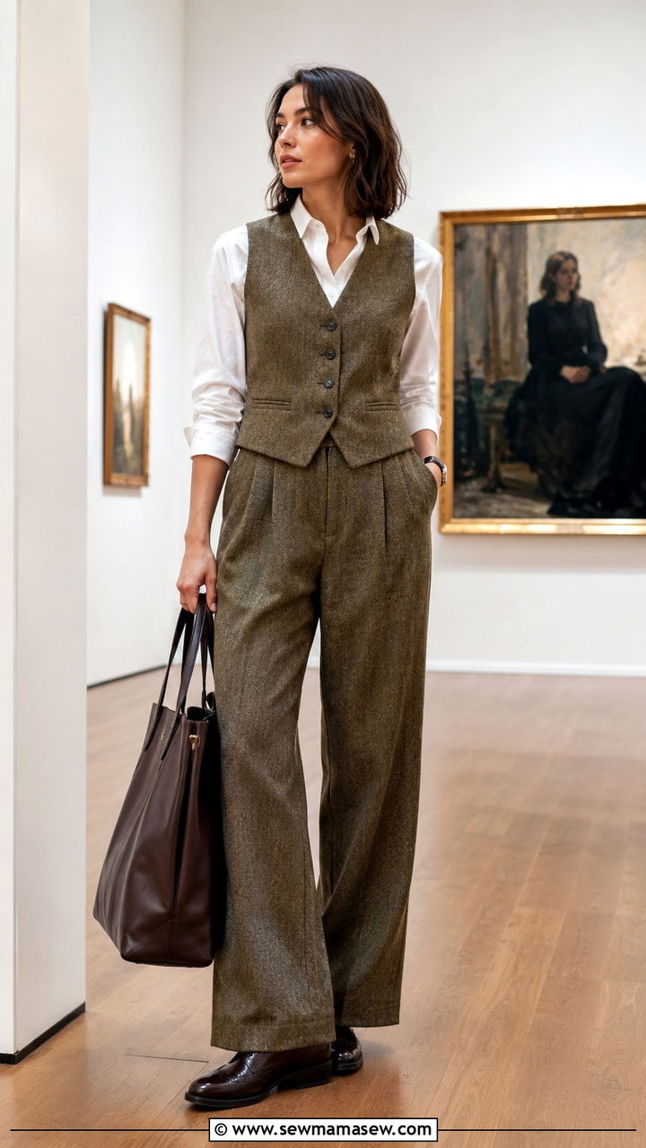 Tweed vest and trouser matching set - 25 Tweed matching set outfit ideas