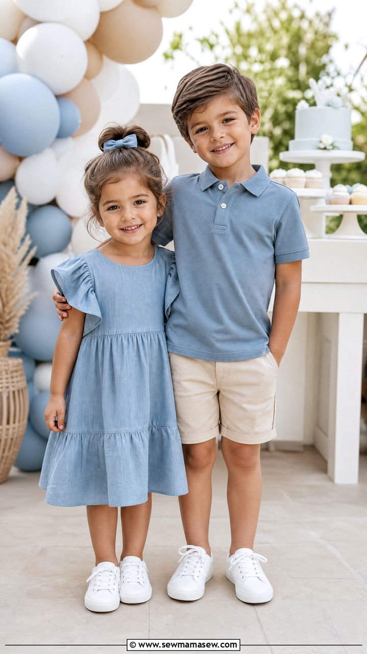 Twin Birthday Matching Outfits for Siblings - 30 Kids birthday outfit ideas