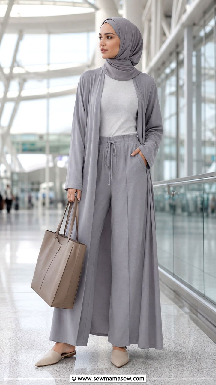 Two Piece Co Ord Set with Tank Top and Oversized Bag - 30 Modest outfit ideas for airport