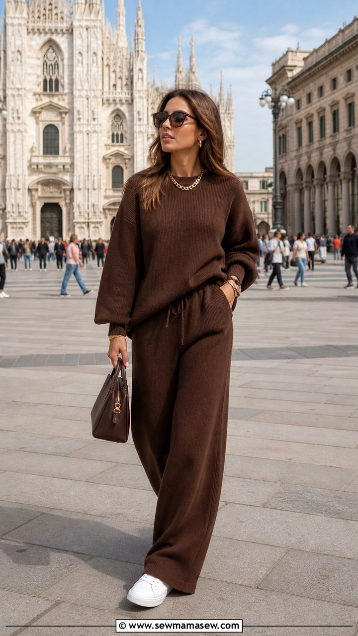 Two Piece Coordinated Knit Set - 40 Milan outfit ideas