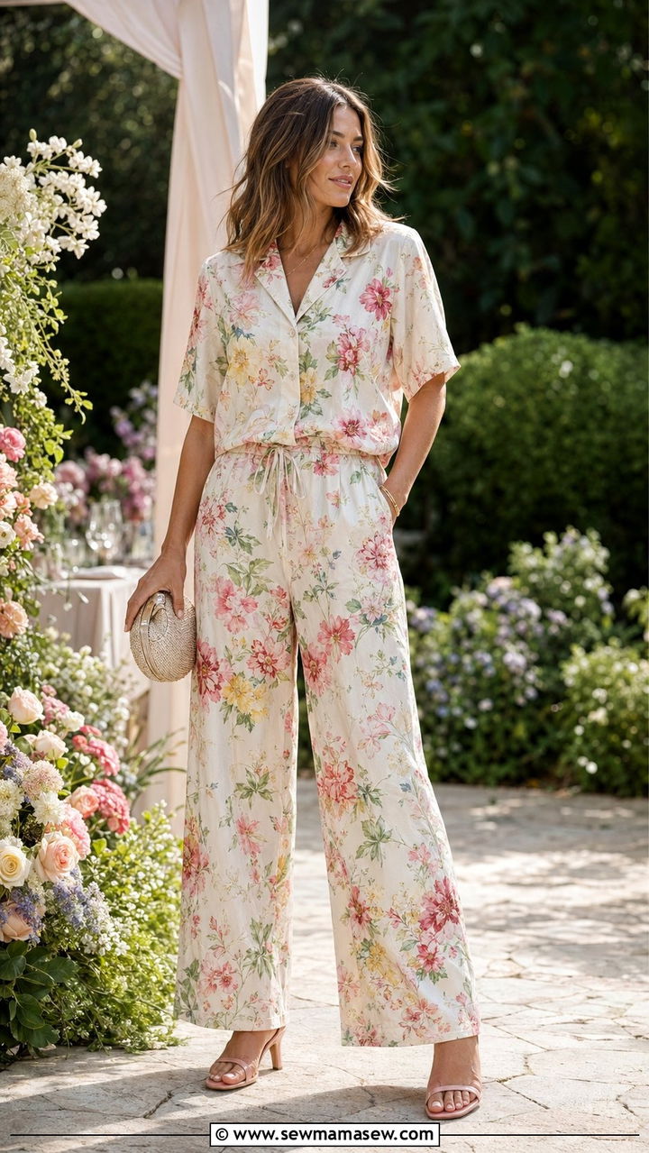 Two Piece Floral Set and Pastel Heeled Sandals - 35 April outfits for women