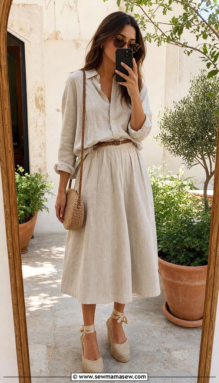Two Piece Linen Set Spring Outfit - 25 Spring cottagecore outfits 2026