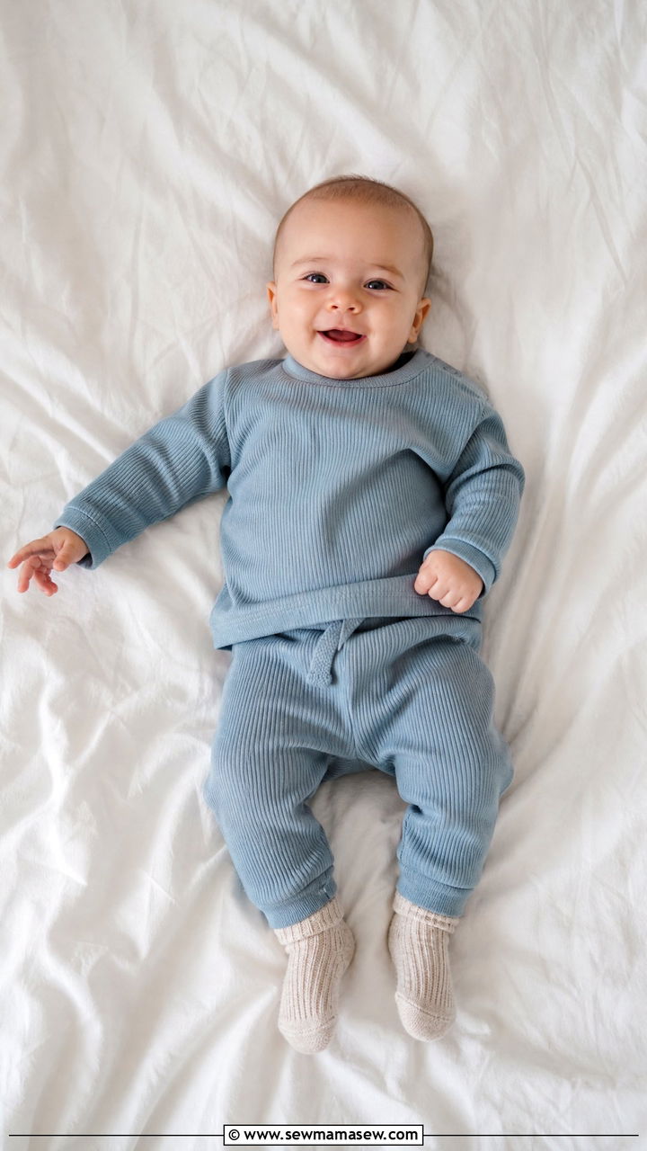 Two Piece Lounge Set with Cozy Socks - 20 6 month photo outfit ideas