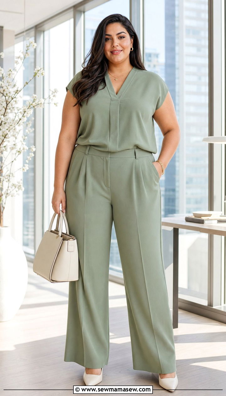 Two Piece Matching Set - 35 Business casual outfits plus size