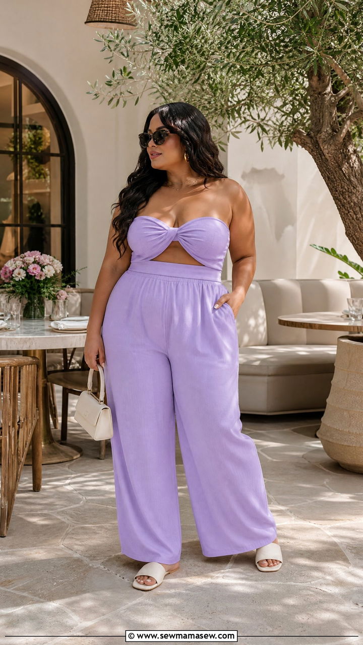 Two Piece Matching Set For Brunch - 30 curvy outfit ideas for women