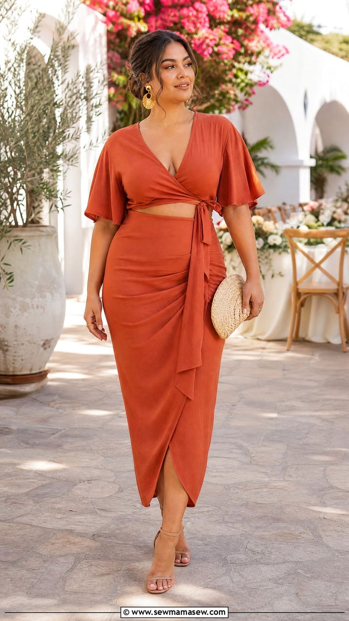 Two Piece Matching Set With Heels - 30 classy outfits for curvy women