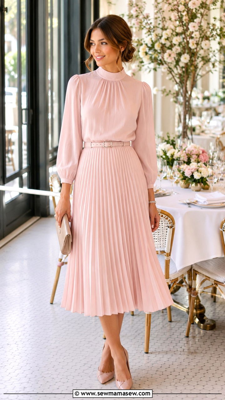 Two Piece Midi Skirt and Top for Wedding - 20 Modest outfit ideas for sister of the bride