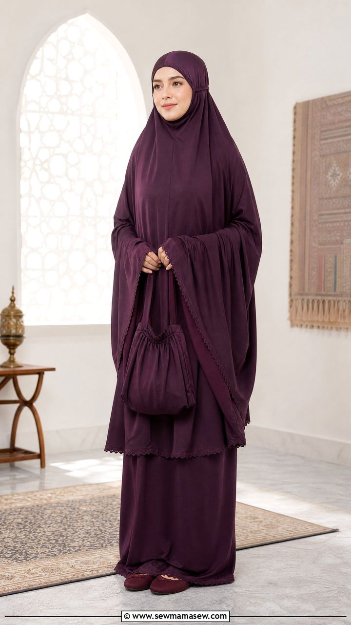 Two Piece Prayer Set Ramadan With Khimar - 40 Ramadan outfit ideas