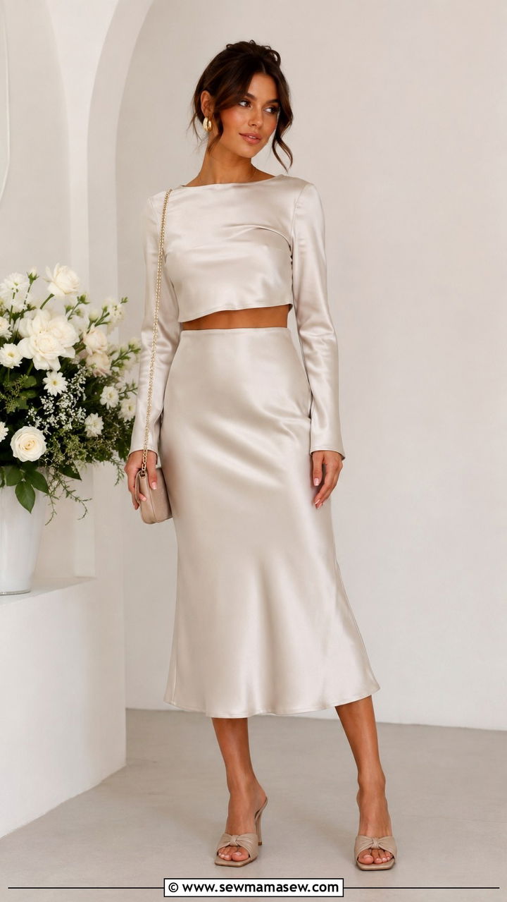 Two Piece Set For Wedding Guest With Long Sleeves - 20 Wedding guest outfit ideas with long sleeves