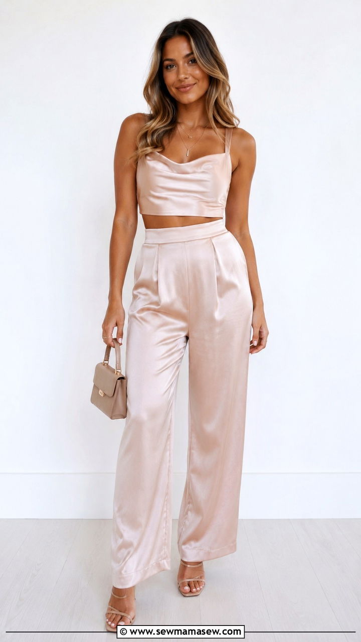 Two Piece Set Wedding Guest Outfit for Short Women - 25 Wedding guest outfit ideas short women