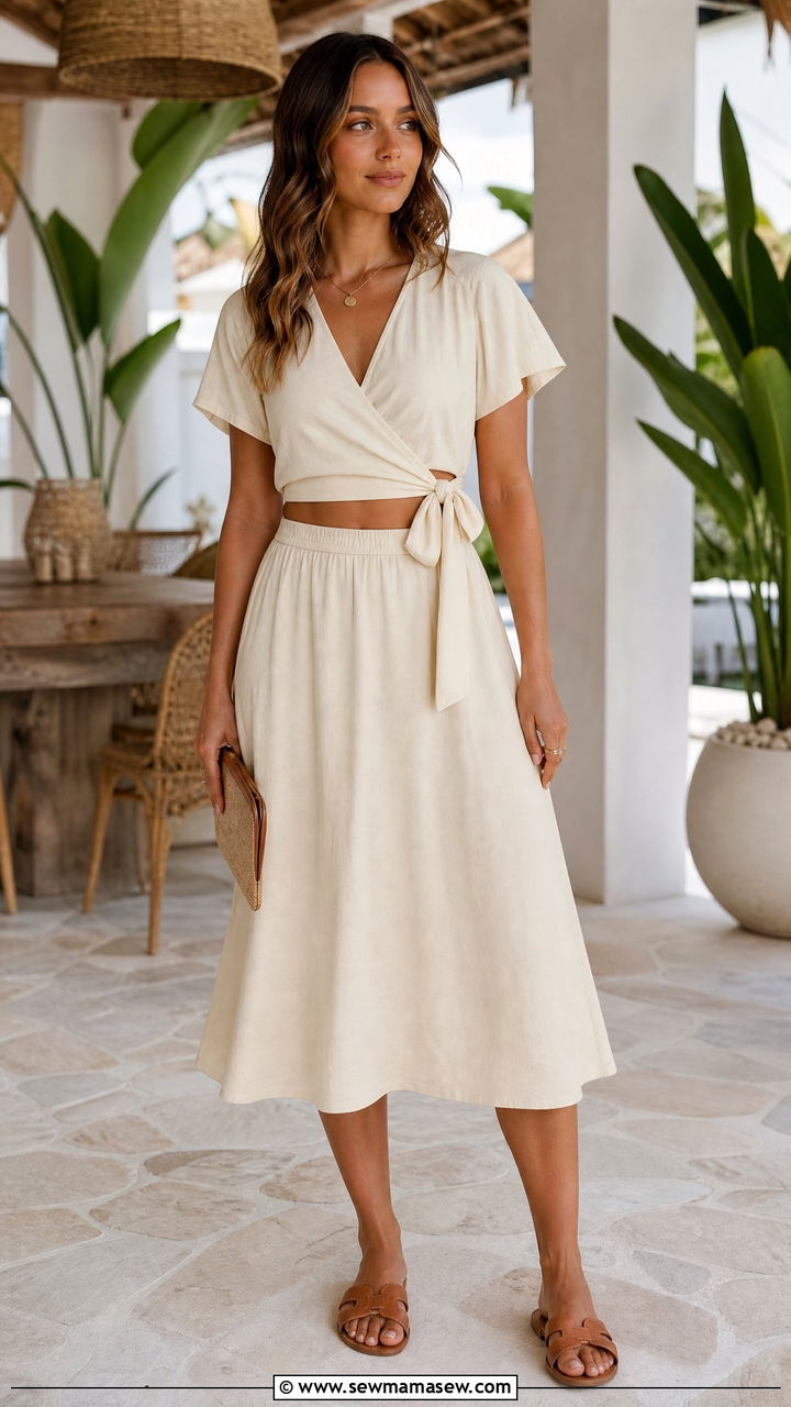 Two Piece Set With Cinched Waist - 25 casual outfits for rectangle body shape