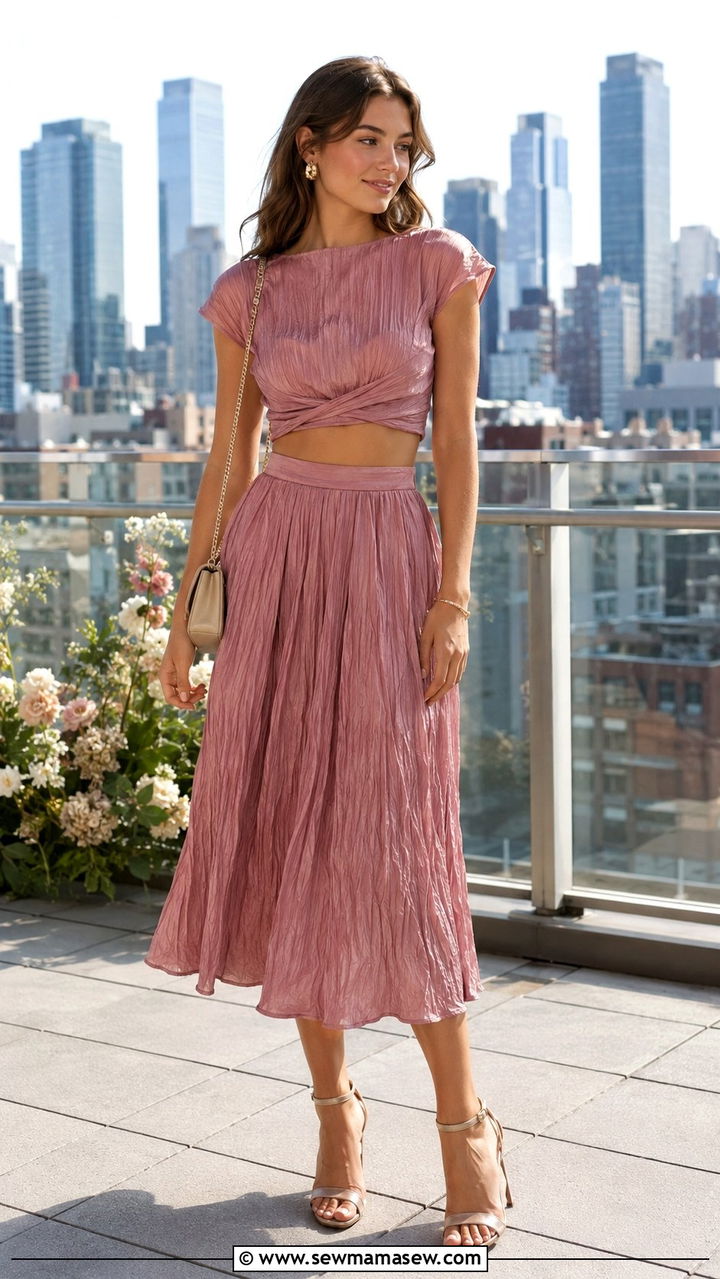 Two Piece Set With Heeled Sandals - 25 Wedding guest outfits for teens