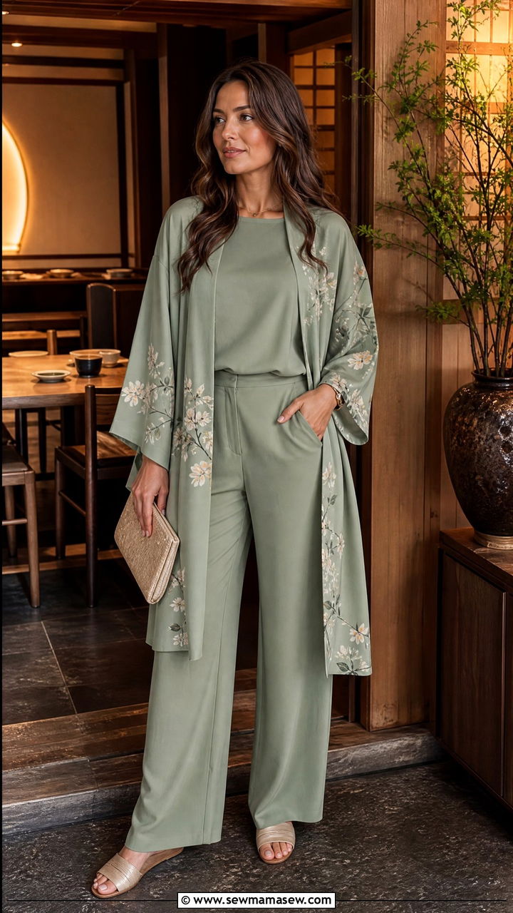 Two Piece Set With Kimono Cardigan Kyoto - 30 Kyoto outfit ideas