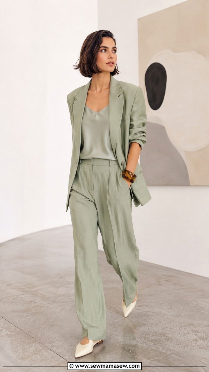 Two Piece Set with Blazer and Trousers Outfit - 20 Art show outfit ideas