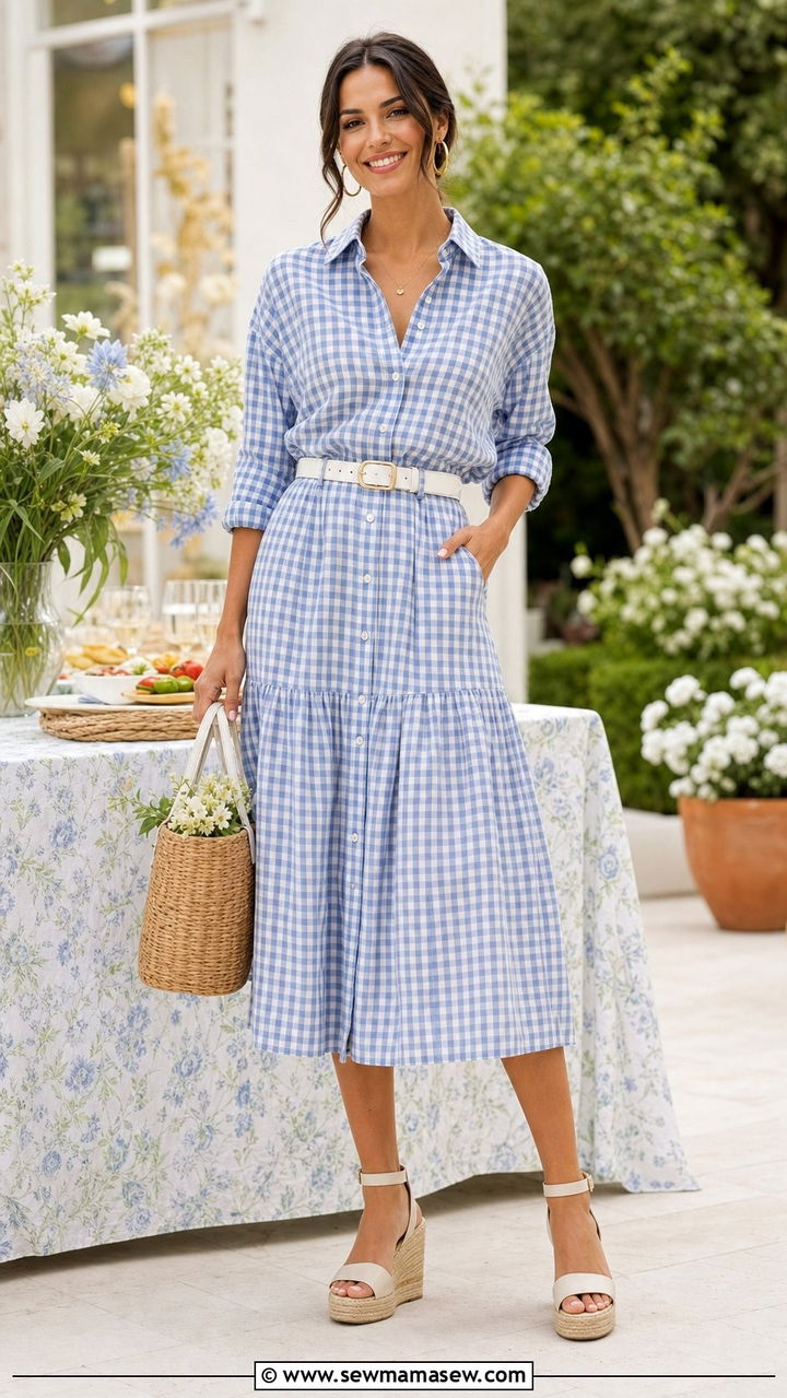 Two Piece Set with Contrast Belt - 25 Spring outfits with belts