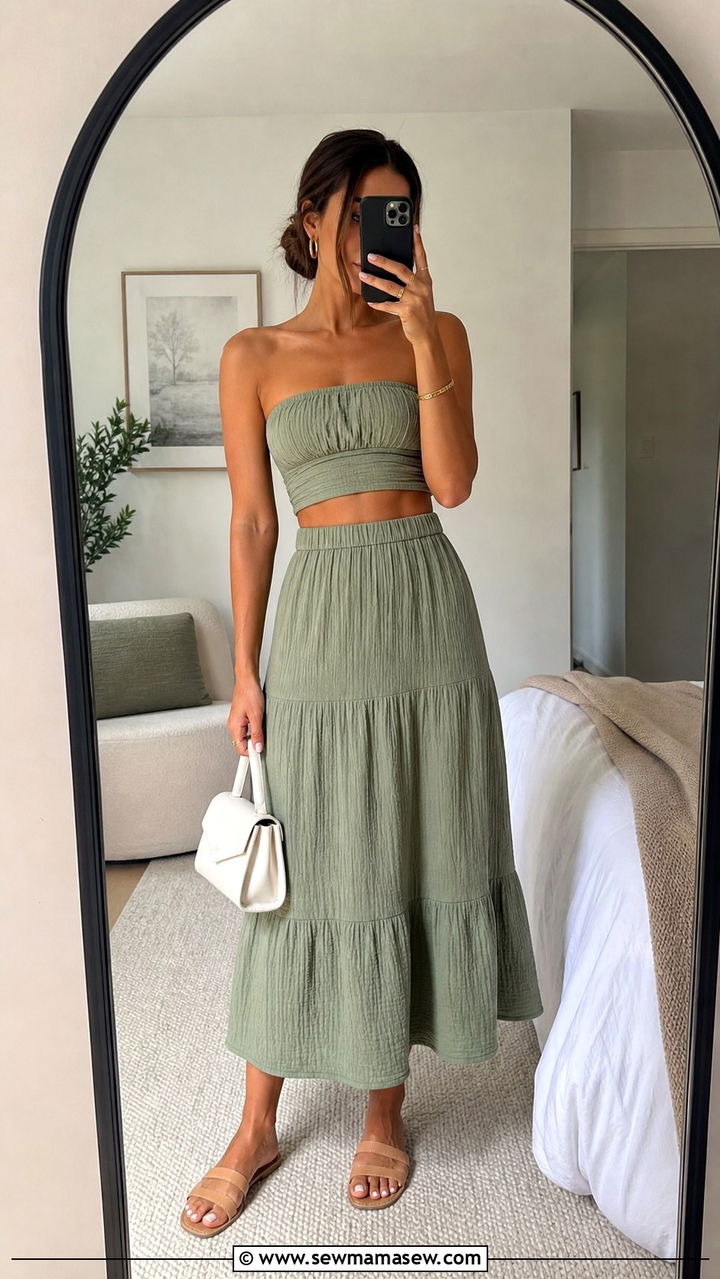 Two Piece Skirt Set Outfit - 20 Amphitheater concert outfit ideas