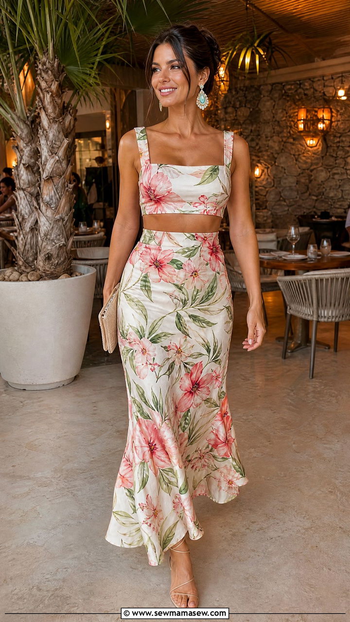 Two Piece Skirt Set Resort Outfit - 30 summer resort wear outfit ideas