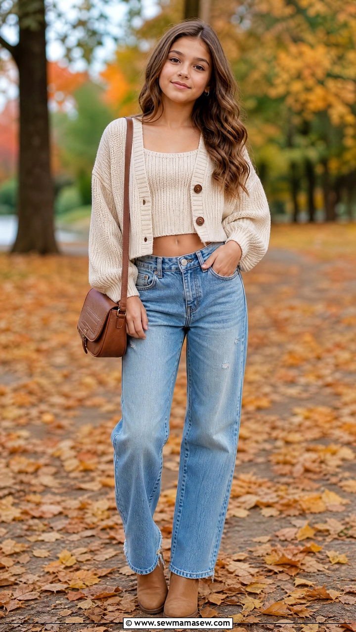 Two Piece Sweater Set With Jeans Outfit - 30 Cute outfits for tweens
