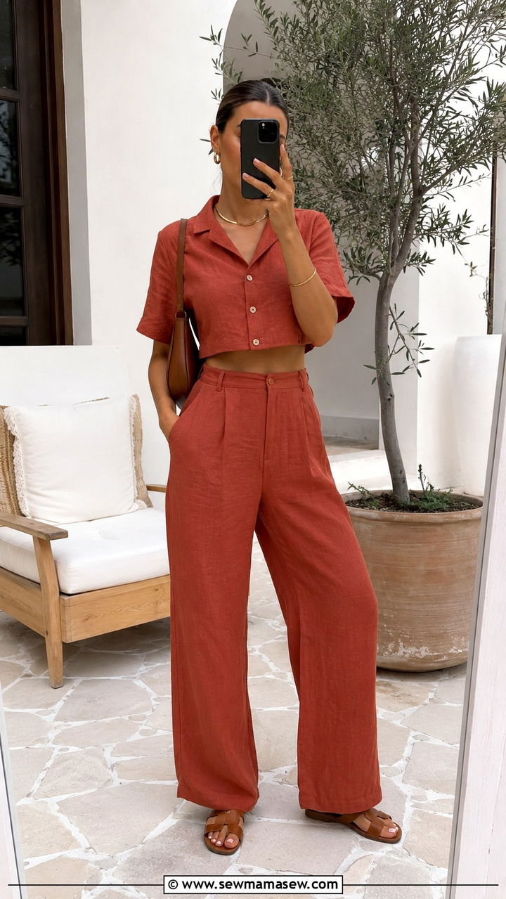 Two piece linen co ord set - 25 Balmy evening outfit ideas