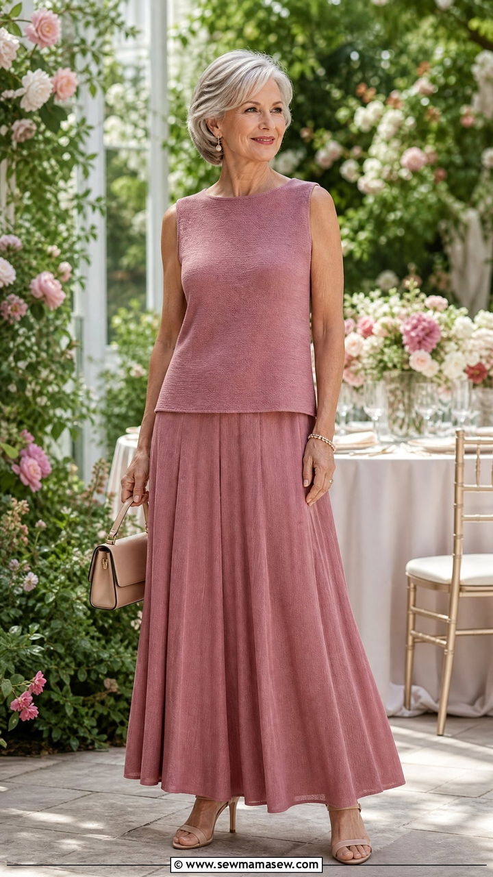 Two piece skirt set for women over 50 - 30 Matching set outfit ideas for women over 50