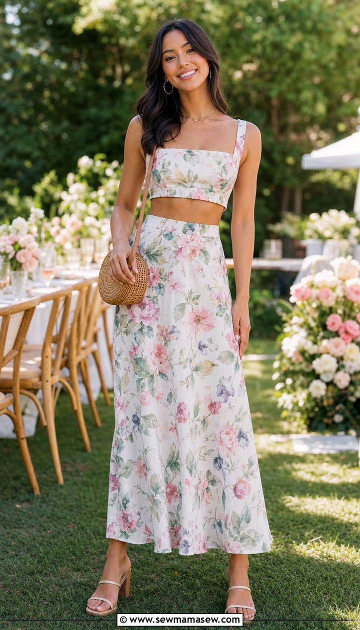 Two piece skirt set spring outfit - 25 Spring outfits for big bust