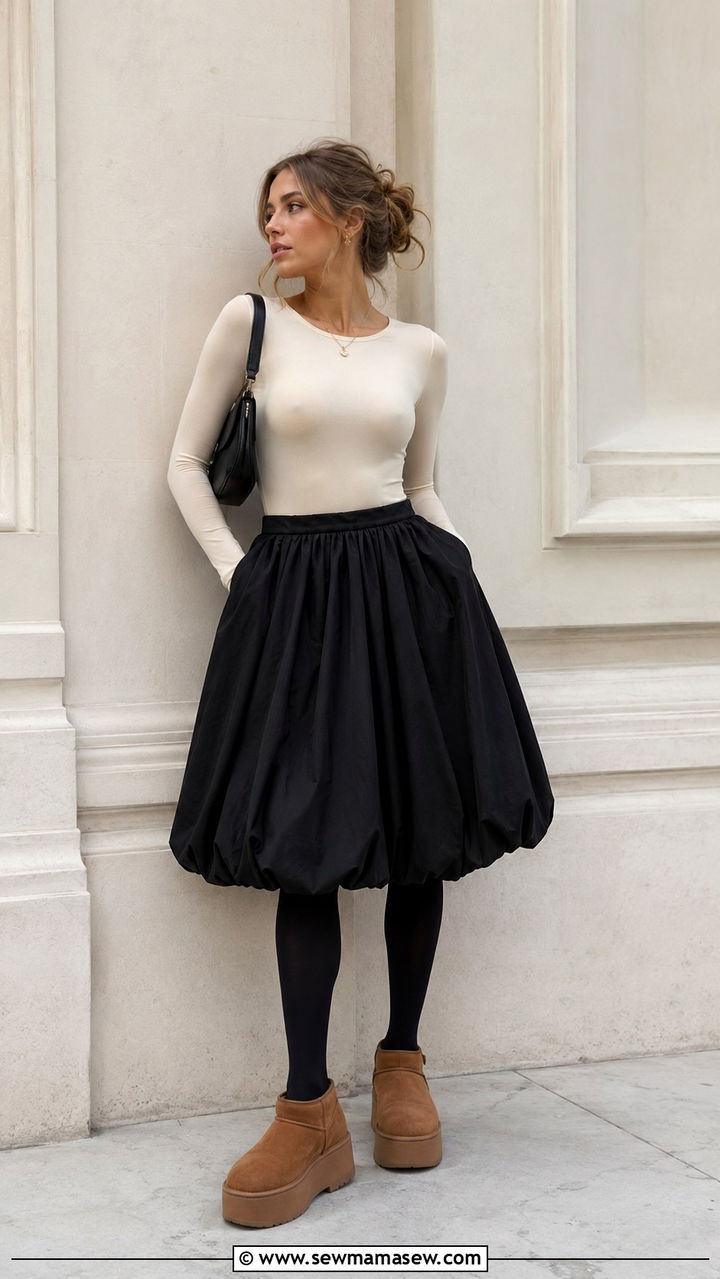 Uggs With A Balloon Skirt - 25 Uggs outfit ideas 2026