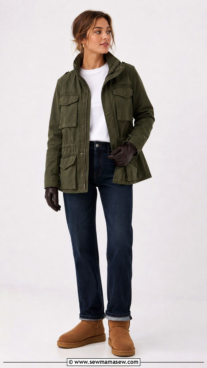 Uggs With A Military Inspired Jacket - 25 Uggs outfit ideas 2026