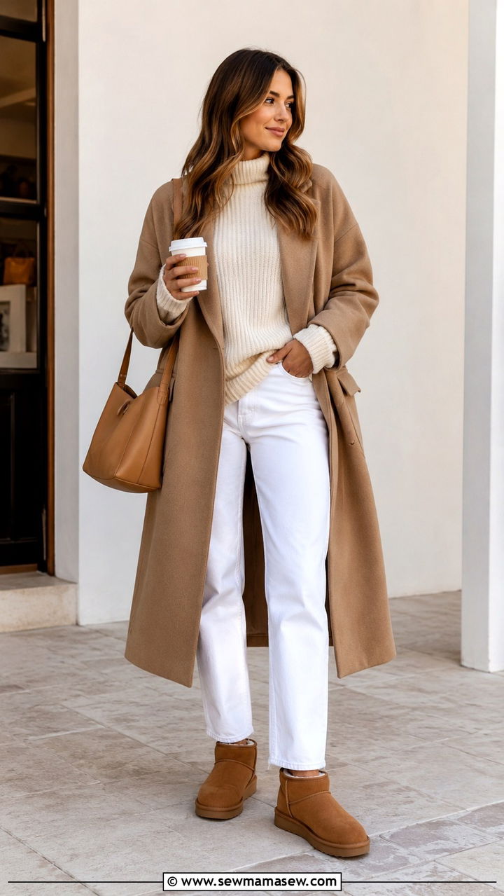 Uggs With Straight Leg White Jeans And A Cream Sweater - 25 Uggs outfit ideas 2026