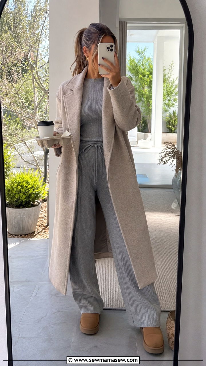 Ultra Mini Uggs With A Ribbed Knit Lounge Set - 25 Uggs outfit ideas 2026