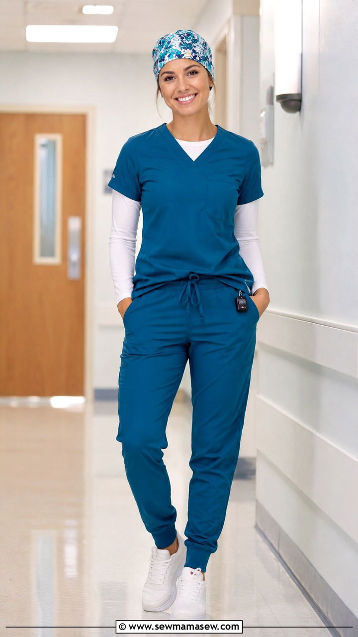 Underscrub tee layered outfit - 30 Spring nurse outfits
