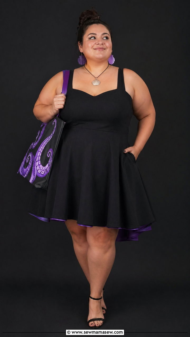 Ursula Black and Purple Plus Size Outfit - 35 Disney outfit ideas plus size