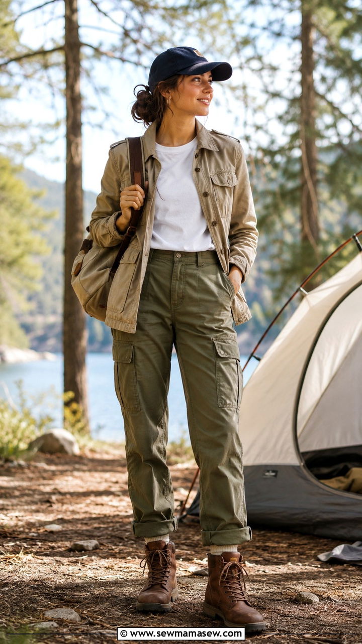 Utility Jacket Cargo Pants Hiking Boots Spring Camping - 30 Spring camping trip outfits