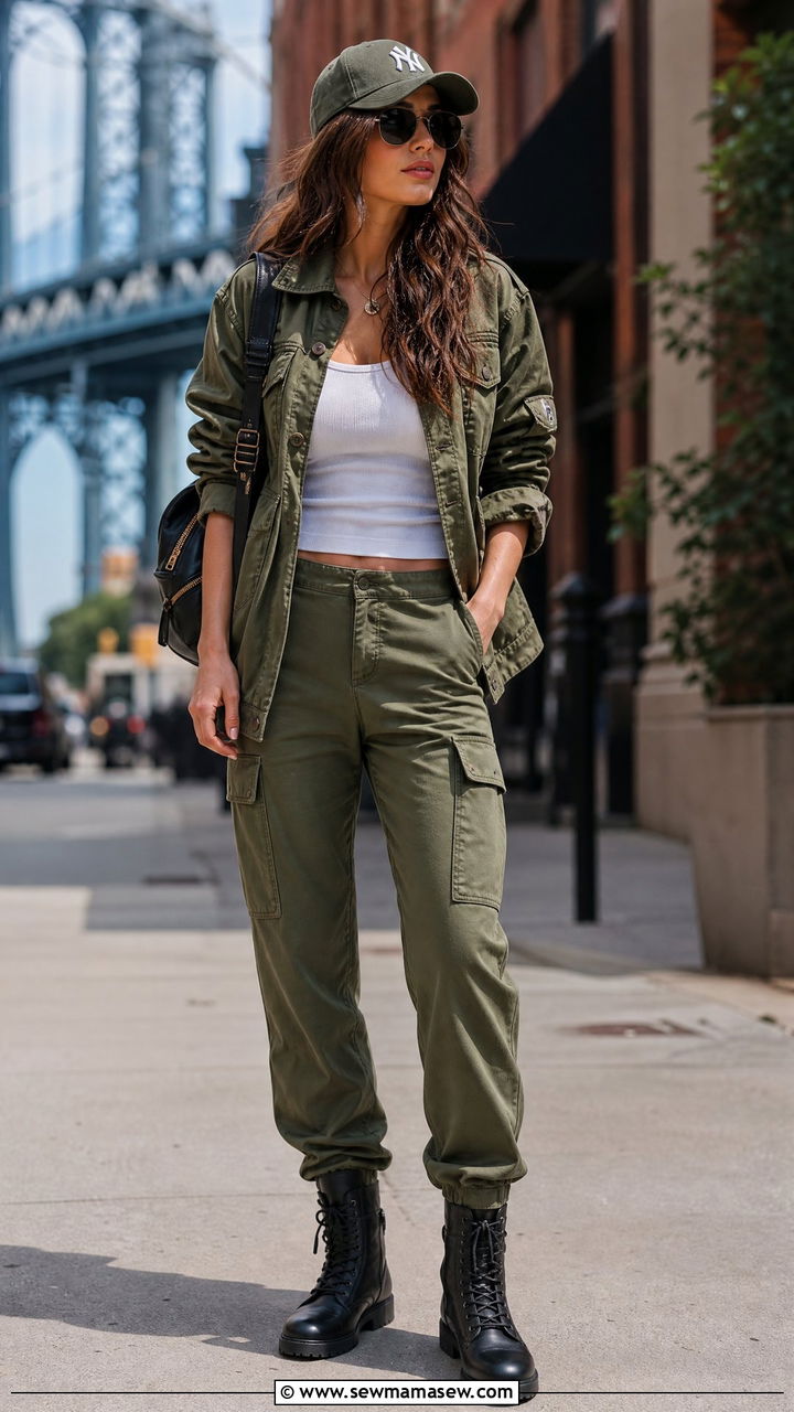 Utility Jacket With Cargo Pants And Combat Boots - 25 jacket outfits aesthetic